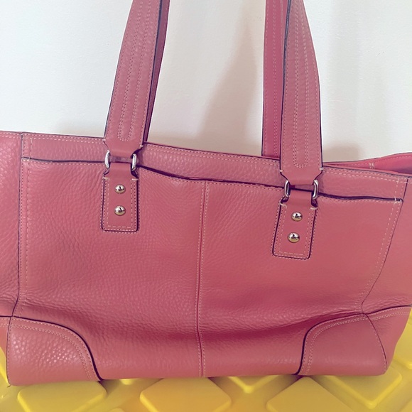 Vintage Coach bag Pebbled Leather Tote Purse Handbag #F13960 - Pink/mauve - Picture 4 of 16